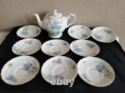 Tuscan bone china England whole blue iris tea set. 20 pieces