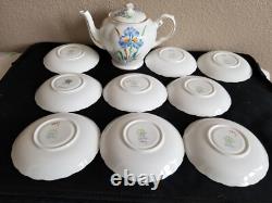 Tuscan bone china England whole blue iris tea set. 20 pieces