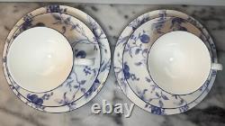 Two (2) Wedgwood Blue Plum Three-Piece Sets Bone China Made in England