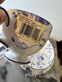 Two (2) Wedgwood Blue Plum Three-Piece Sets Bone China Made in England