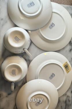 Two (2) Wedgwood Blue Plum Three-Piece Sets Bone China Made in England