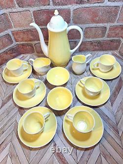 VTG. 1950s Susie Cooper Bone China England Yellow Raised Dots Coffee Set Rare