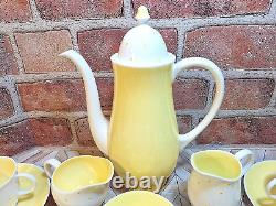 VTG. 1950s Susie Cooper Bone China England Yellow Raised Dots Coffee Set Rare