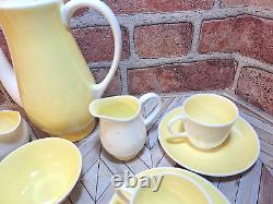 VTG. 1950s Susie Cooper Bone China England Yellow Raised Dots Coffee Set Rare