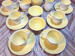 VTG. 1950s Susie Cooper Bone China England Yellow Raised Dots Coffee Set Rare