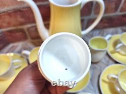 VTG. 1950s Susie Cooper Bone China England Yellow Raised Dots Coffee Set Rare