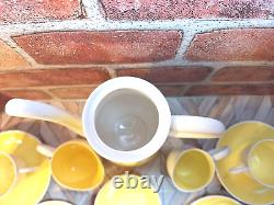 VTG. 1950s Susie Cooper Bone China England Yellow Raised Dots Coffee Set Rare