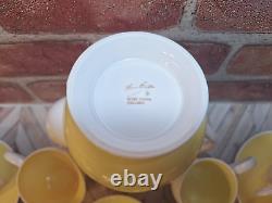 VTG. 1950s Susie Cooper Bone China England Yellow Raised Dots Coffee Set Rare