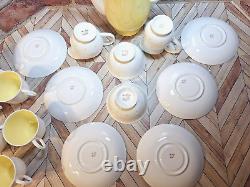 VTG. 1950s Susie Cooper Bone China England Yellow Raised Dots Coffee Set Rare