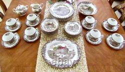 VTG 45 Piece Johnson Brothers Heritage Hall Ironstone China Set For 8 Gorgeous