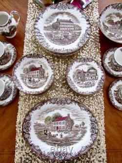 VTG 45 Piece Johnson Brothers Heritage Hall Ironstone China Set For 8 Gorgeous