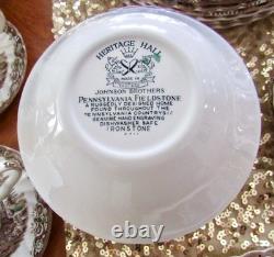 VTG 45 Piece Johnson Brothers Heritage Hall Ironstone China Set For 8 Gorgeous