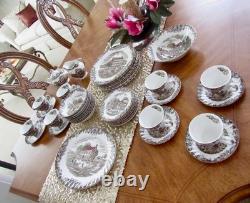 VTG 45 Piece Johnson Brothers Heritage Hall Ironstone China Set For 8 Gorgeous