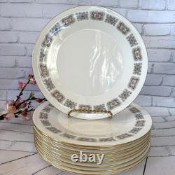 VTG Minton Meridian S-713 Bone China Dinner Plates Set (10) England 1960s 10,5