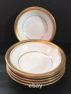 VTG Royal Albert Set of 6 Thick Gold Band Desert Bowls 5-1/2 Bone China England