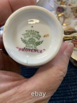 VTG TUSCAN Provence HAND PAINTED BONE CHINA ENGLAND Coffee Espresso Set