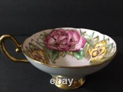VTG Taylor Kent Teacup & Saucer Set Fine Bone China Pink Roses Daffodils England