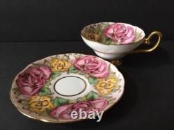 VTG Taylor Kent Teacup & Saucer Set Fine Bone China Pink Roses Daffodils England