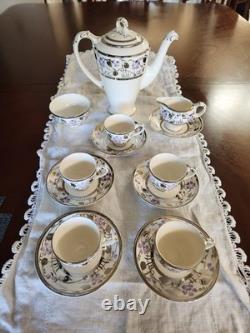 Very Cute Vintage Empire England Bone China Patterned 349 Espresso Coffee Set