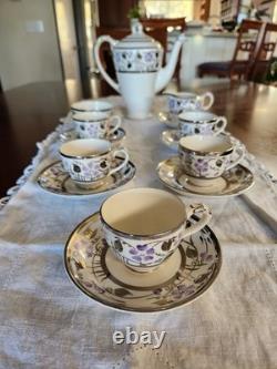 Very Cute Vintage Empire England Bone China Patterned 349 Espresso Coffee Set