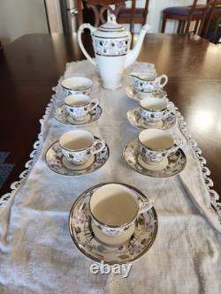 Very Cute Vintage Empire England Bone China Patterned 349 Espresso Coffee Set