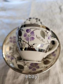 Very Cute Vintage Empire England Bone China Patterned 349 Espresso Coffee Set