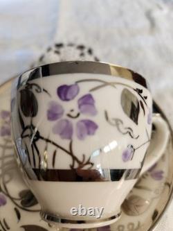 Very Cute Vintage Empire England Bone China Patterned 349 Espresso Coffee Set