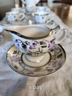 Very Cute Vintage Empire England Bone China Patterned 349 Espresso Coffee Set