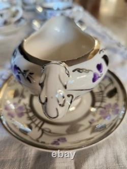 Very Cute Vintage Empire England Bone China Patterned 349 Espresso Coffee Set