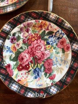 Vint. 90's RALPH LAUREN Hampton Floral Wedgwood China Plate 8 1/4 Set Of 3