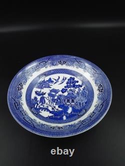Vint. Churchill Blue Willow China Dinnerware 84 Pc Staffordshire England, Mint