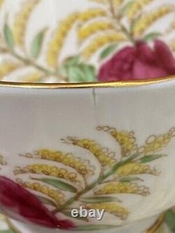 Vintage 12 Piece Set Roslyn China England Golden Days Tea Cups & Snack Plates