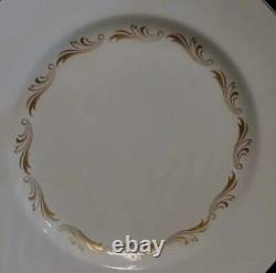 Vintage 16 Pcs Dinnerware W. H. Grindley & Co England Satin White Gold Trim