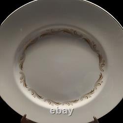 Vintage 16 Pcs Dinnerware W. H. Grindley & Co England Satin White Gold Trim