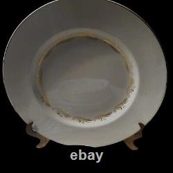 Vintage 16 Pcs Dinnerware W. H. Grindley & Co England Satin White Gold Trim