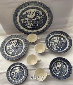 Vintage 18 Pc Set Of Royal Wessex England Collection Blue Willow Churchill China