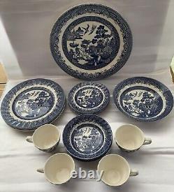 Vintage 18 Pc Set Of Royal Wessex England Collection Blue Willow Churchill China