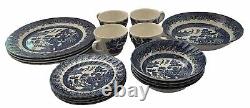 Vintage 18 Pc Set Of Royal Wessex England Collection Blue Willow Churchill China