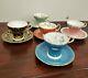 Vintage 1930s Aynsley England Bone China Set Of 5 Assorted Tea Cups And Saucer