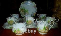 Vintage 1930s Bone China Royal Albert Kentish Rockery 21Piece Tea Set