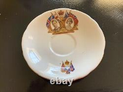 Vintage 1937 Ansley Bone China Cup Of Knowledge/king George Queen Elizabeth Set