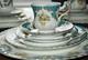 Vintage 1950's English Fine Bone China Dinner Set with Tea Cups & Saucers