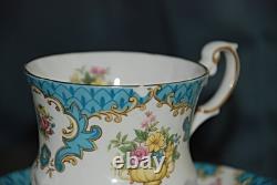 Vintage 1950's English Fine Bone China Dinner Set with Tea Cups & Saucers