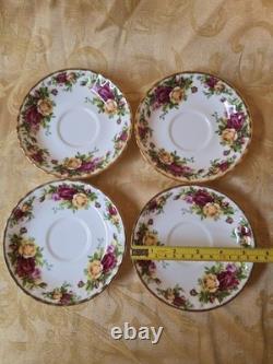 Vintage 1962 England Royal Albert Old Country Roses 6 piece set for 4 Bone China