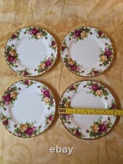 Vintage 1962 England Royal Albert Old Country Roses 6 piece set for 4 Bone China