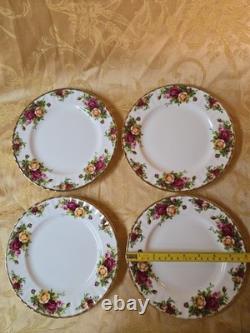 Vintage 1962 England Royal Albert Old Country Roses 6 piece set for 4 Bone China
