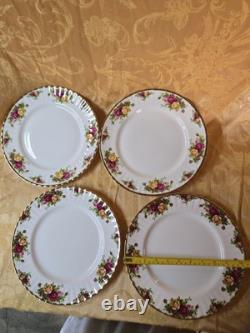 Vintage 1962 England Royal Albert Old Country Roses 6 piece set for 4 Bone China