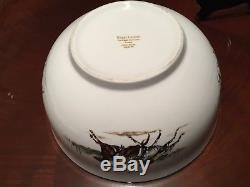 Vintage 1983 Polo Scene Ralph Lauren ENGLAND Fine China Large Bowl 4 Plates SET