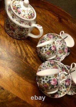Vintage 1990s Fine Bone China Tea Set Made in England for Victoria's Secret