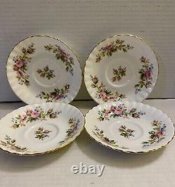 Vintage 20 Piece Royal Albert Moss Rose Bone China England 5 Piece Table For 4